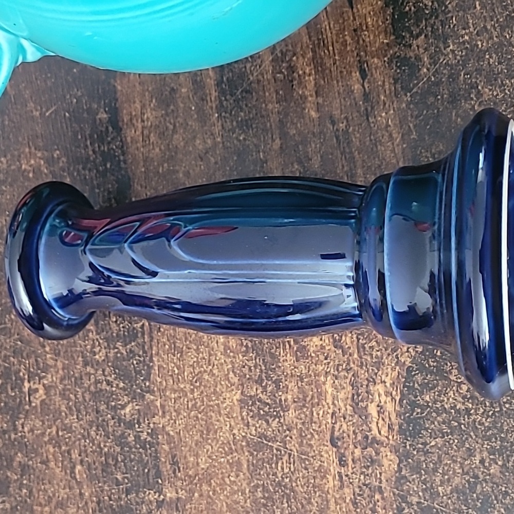 Fiesta Cobalt Blue 6 1/4" Taper Candlesticks Y2K  HLC - Picture 5 of 5